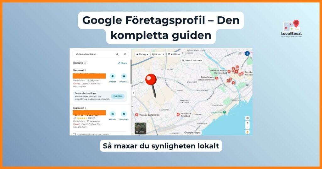 Exempel på Google Maps-resultat och företagssökning – en guide till hur du maxar synligheten i Google Företagsprofil.