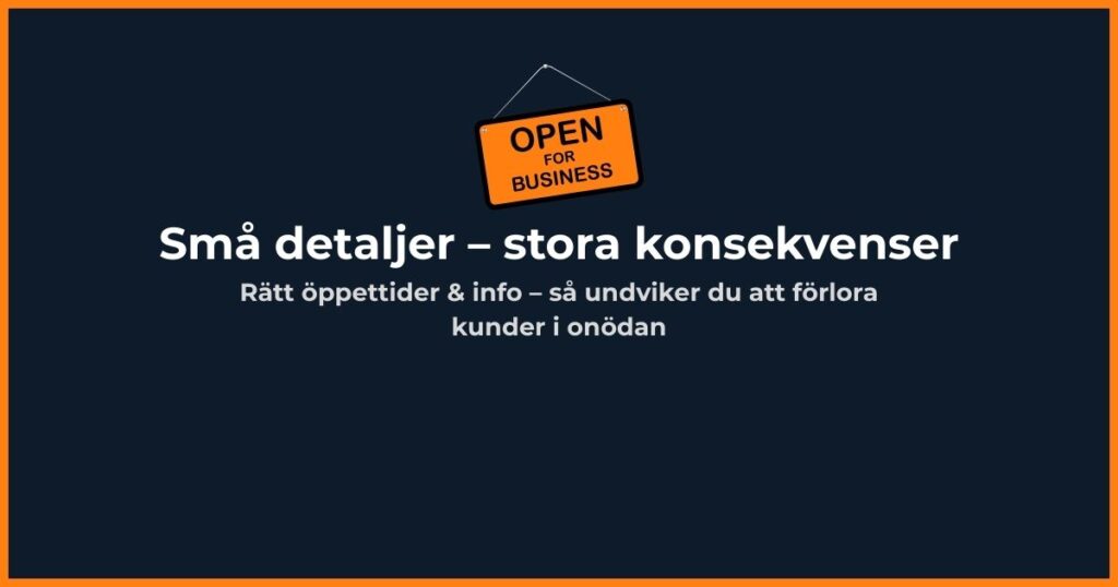 Optimera öppettider och företagsinformation i Google Företagsprofil