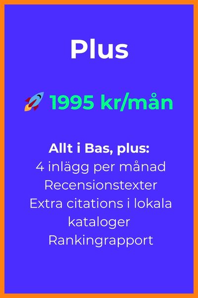 Plus-paket med recensioner och citations – Google Företagsprofil